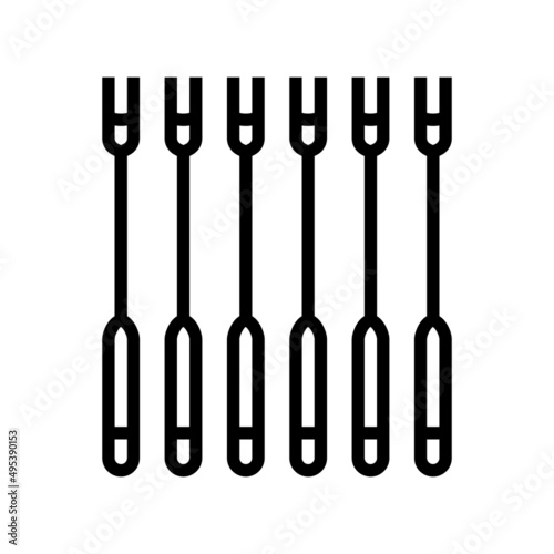 forks fondue line icon vector. forks fondue sign. isolated contour symbol black illustration
