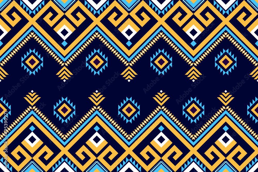 Abstract geometric ethnic seamless pattern traditional. Oriental striped style. Design for background, wallpaper, illustration, textile, fabric, clothing, batik, carpet, embroidery.