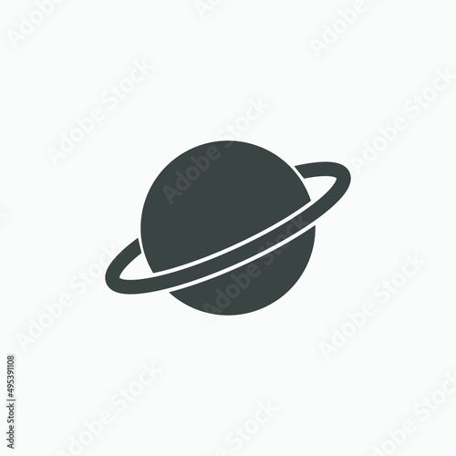 Saturn, planet, galaxy, space icon vector symbol