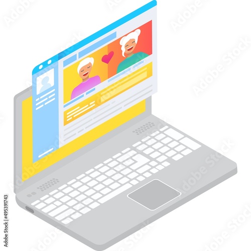 Online invitation to christening icon 3d vector