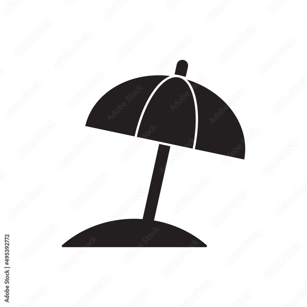 umbrella beach icon in black flat glyph, filled style isolated on white background umbrella beach icon in black flat glyph, filled style isolated on white background
