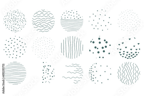 Highlight cover set, abstract simple boho geometric icons for social media template. Vector illustration