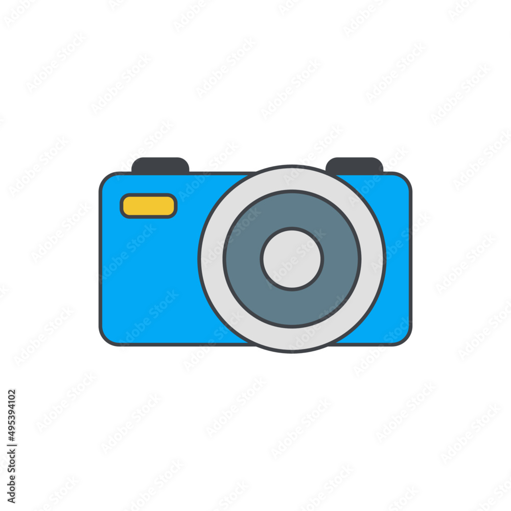 Camera, photography icon in color icon, isolated on white background Camera, photography icon in color icon, isolated on white background