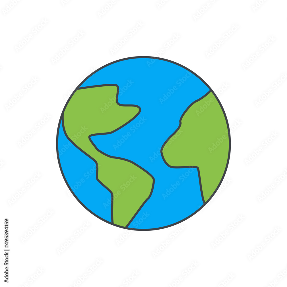 Obraz premium world icon in color icon, isolated on white background 