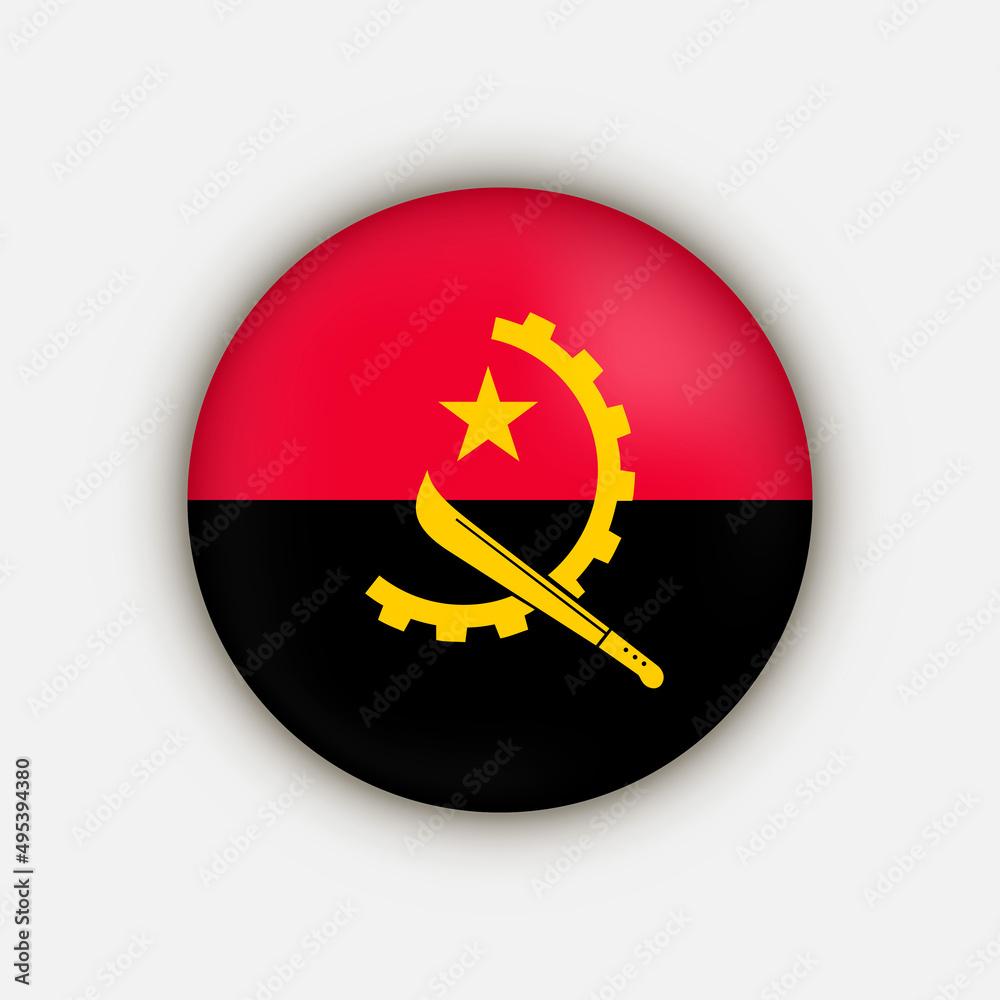 Country Angola. Angola flag. Vector illustration. Country Angola. Angola flag. Vector illustration.