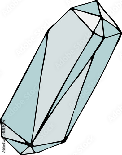 Gem or Crystal Colored Hand Drawn Illustration