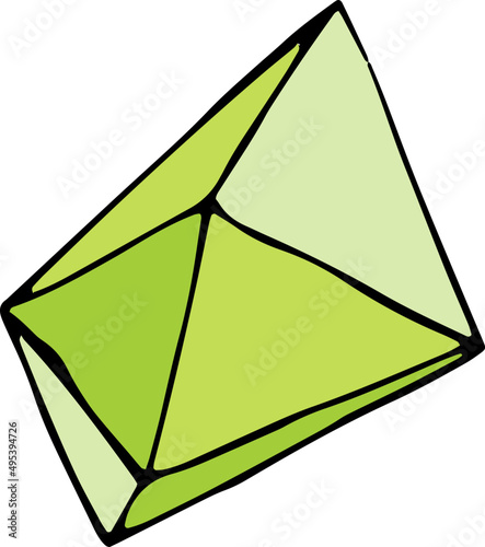 Crystal Icon Line Art Illustration