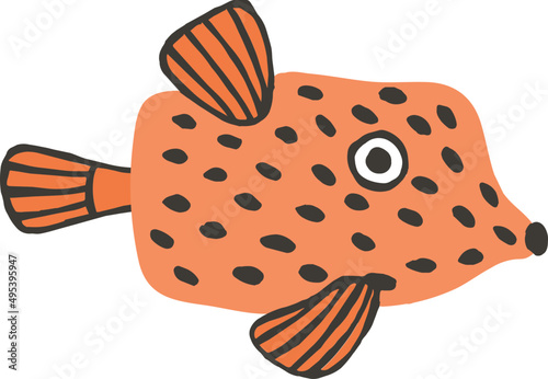 Cute Fish Childish Cartoon Illustration
