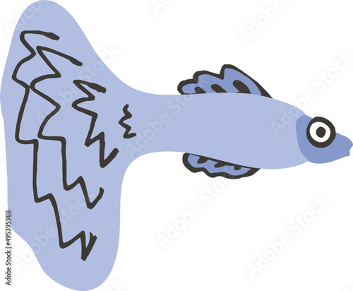Fish Childish Cartoon Illustration