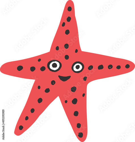 Starfish Childish Cartoon Illustration