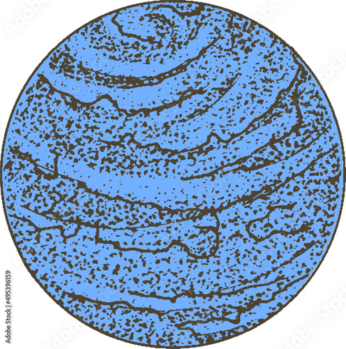 Solar System Planet Hand Drawn Colored Illustration