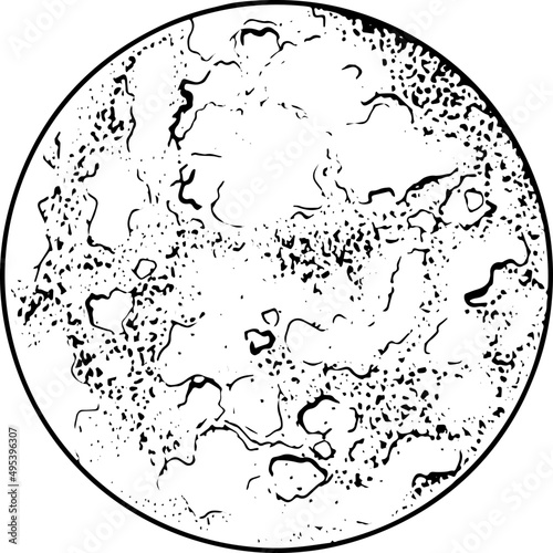 Planet Hand Drawn Monochrome Illustration