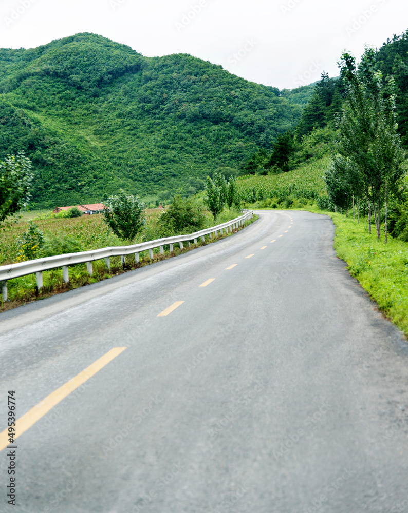 Road turning in the hills