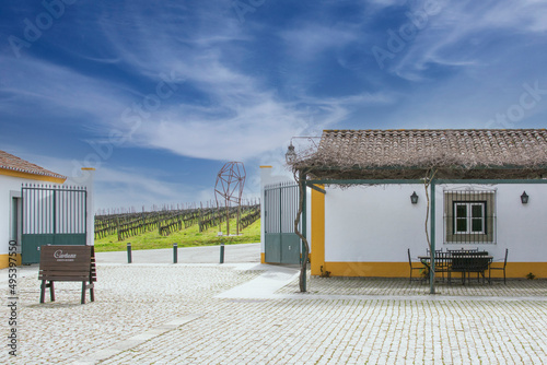 EVORA, PORTUGAL - february 26, 2022 : Wine Tourism Cartuxa, quinta de Valbom, 2 km from the historic center of Evora