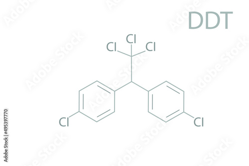 Dichlorodiphenyltrichloroethane (DDT) molecular skeletal chemical formula.	
