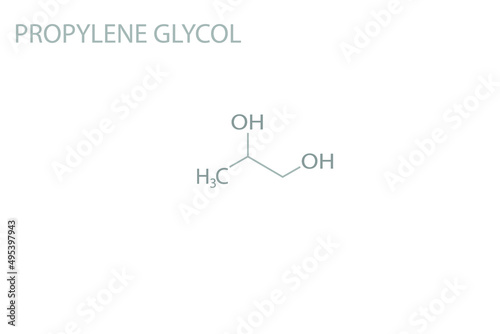 Propylene glycol molecular skeletal chemical formula.	
 photo