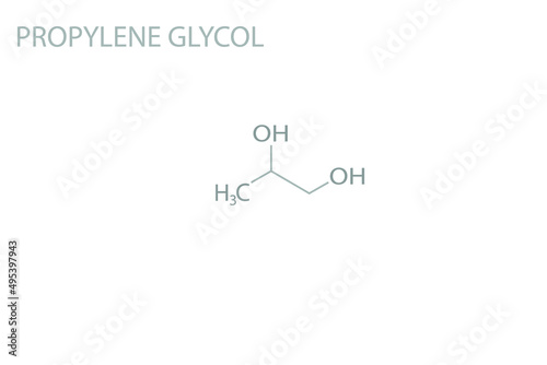 Propylene glycol molecular skeletal chemical formula.	

