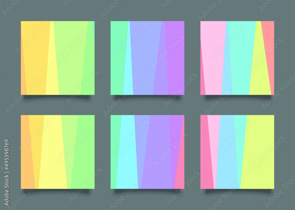 Naklejka premium Colorful social media posts template collection