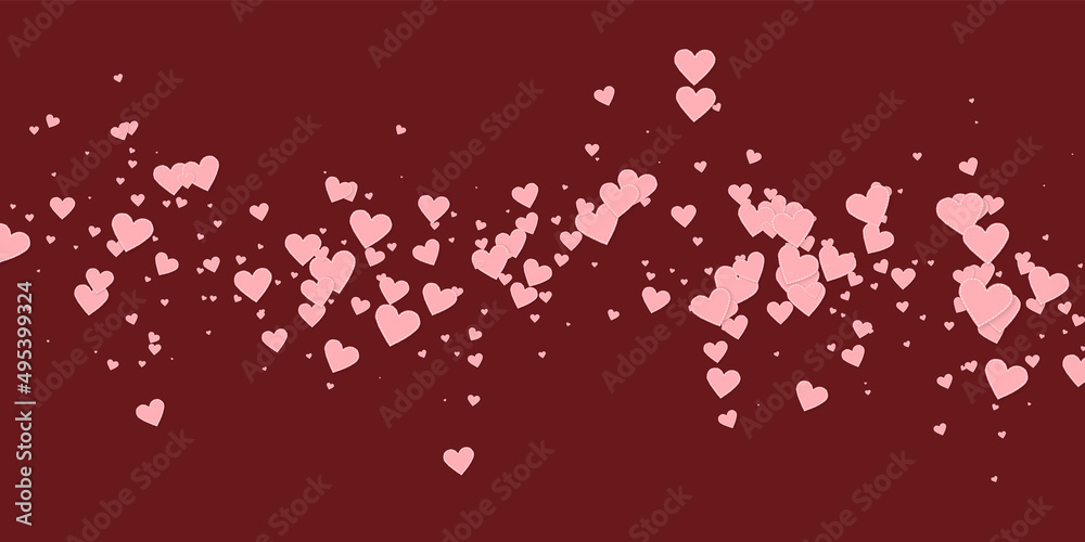 Pink heart love confettis. Valentine's day falling Pink heart love confettis. Valentine's day falling