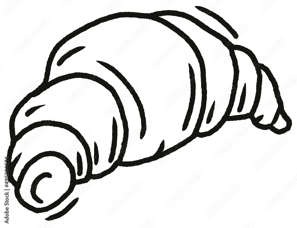 Croissant sketch hand drawn icon. Menu cafe label. Vector illustration Croissant sketch hand drawn icon. Menu cafe label. Vector illustration