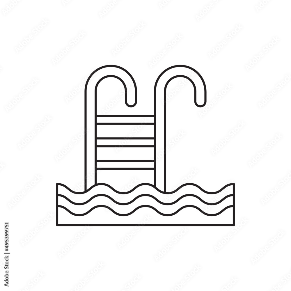 Swimming pool icon in black flat glyph, filled style isolated on white background Swimming pool icon in black flat glyph, filled style isolated on white background