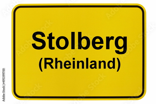 Illustration eines Ortsschildes der Stadt Stolberg (Rheinland) photo