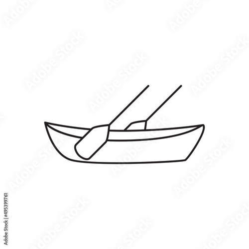 Canoe icon line style icon  style isolated on white background