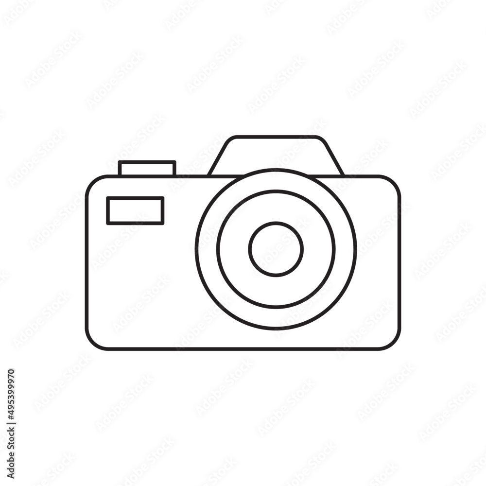 Camera, photography icon line style icon, style isolated on white background Camera, photography icon line style icon, style isolated on white background