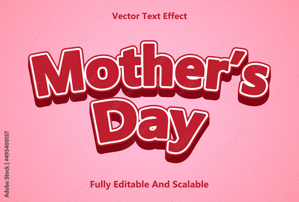 mother's day text effect with pink color editable. text effects for templates.