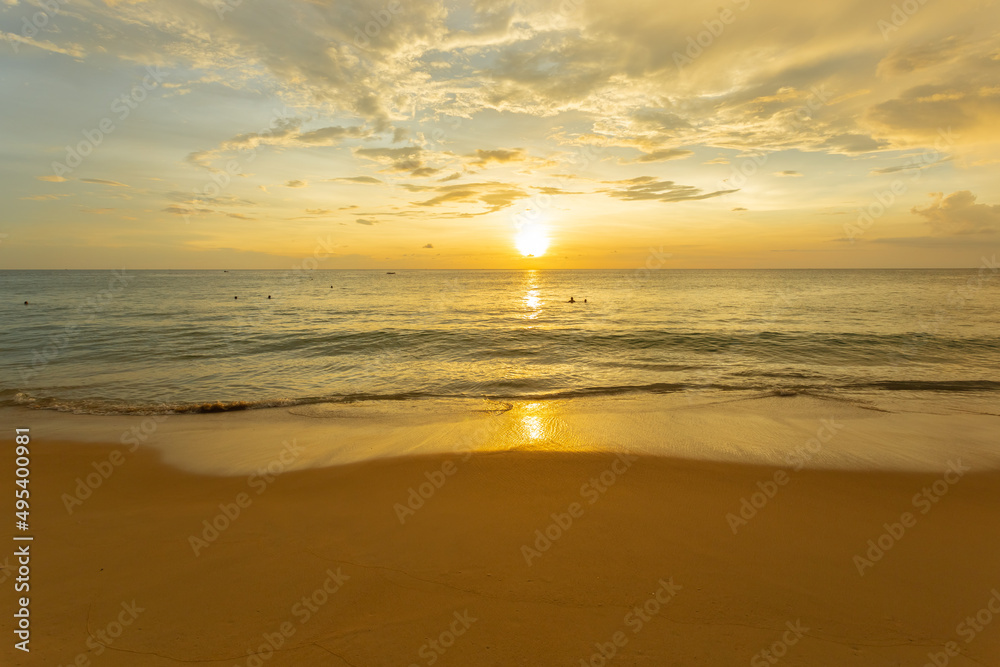 Tropical beach sunset, summer vacation and travel