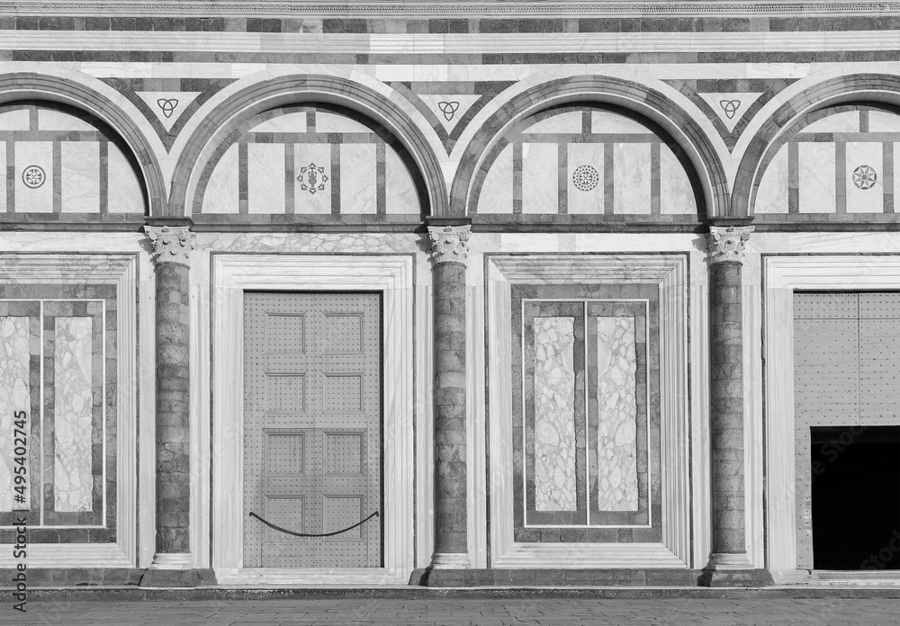 Details of facade of Historical building in Florence, Italy Details of facade of Historical building in Florence, Italy