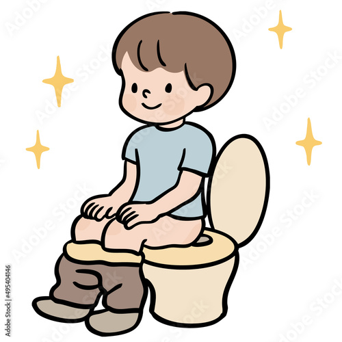 トイレで用を足す男の子