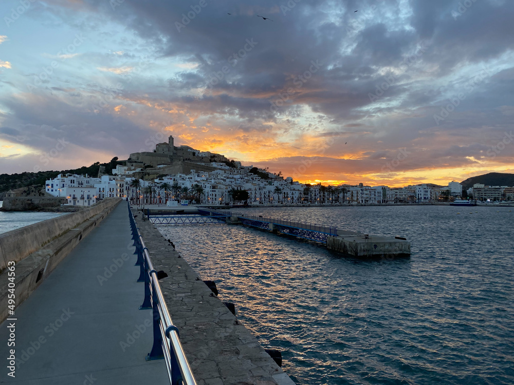 Sunset over Dalt Vila, Ibiza's fortified old town Sunset over Dalt Vila, Ibiza's fortified old town