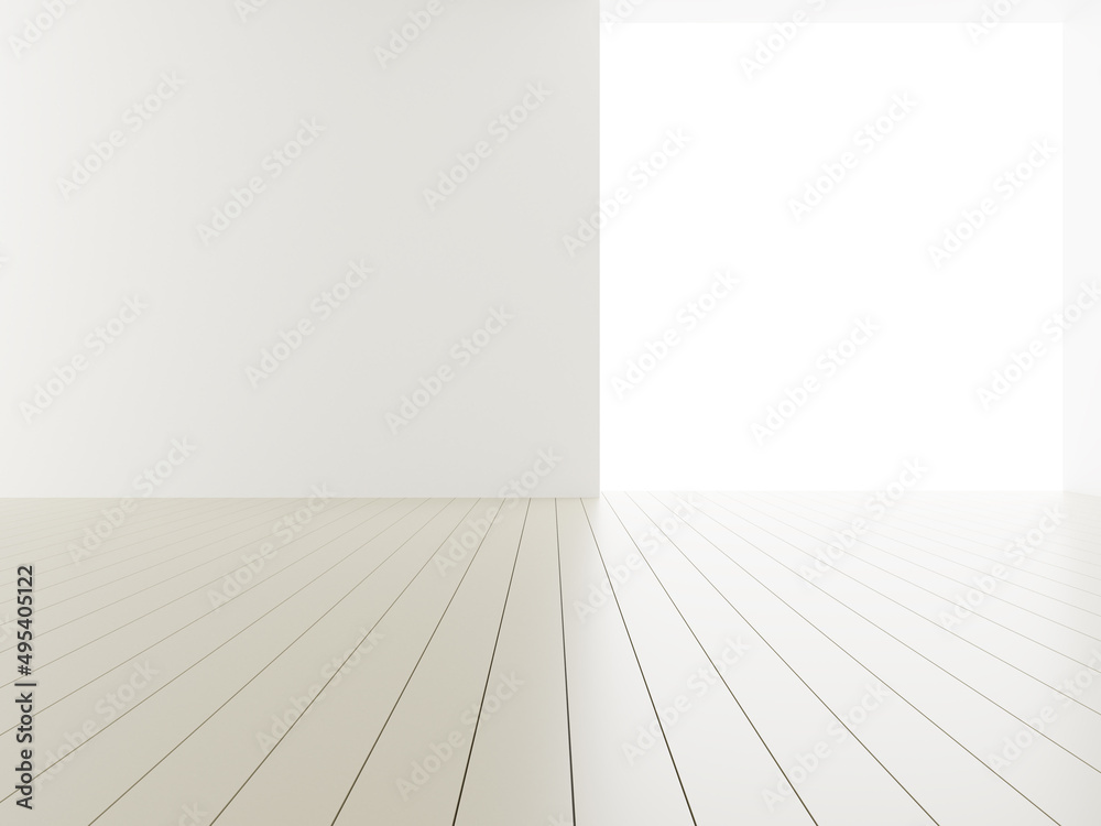 3d rendering of white empty room and wooden floor. Contemporary interior background. 3d rendering of white empty room and wooden floor. Contemporary interior background.