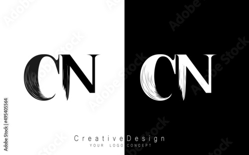 CN letter logo design template vector