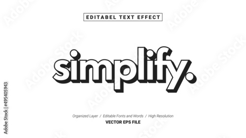 Editable Simplify Font Design. Alphabet Typography Template Text Effect. Lettering Vector Illustration for Product Brand and Business Logo.