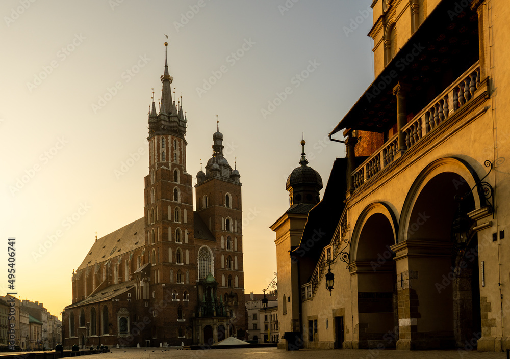 St. Mary's basilica in main square of Krakow
