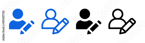 Edit profile icon collection isolated on white background.