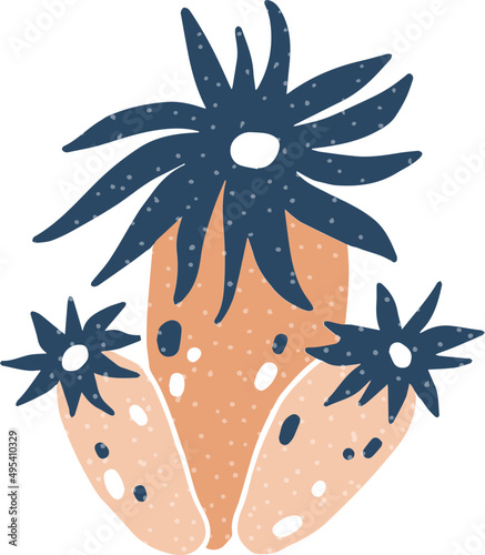 Seaweed Algae or Coral Colored Cartoon Illustration