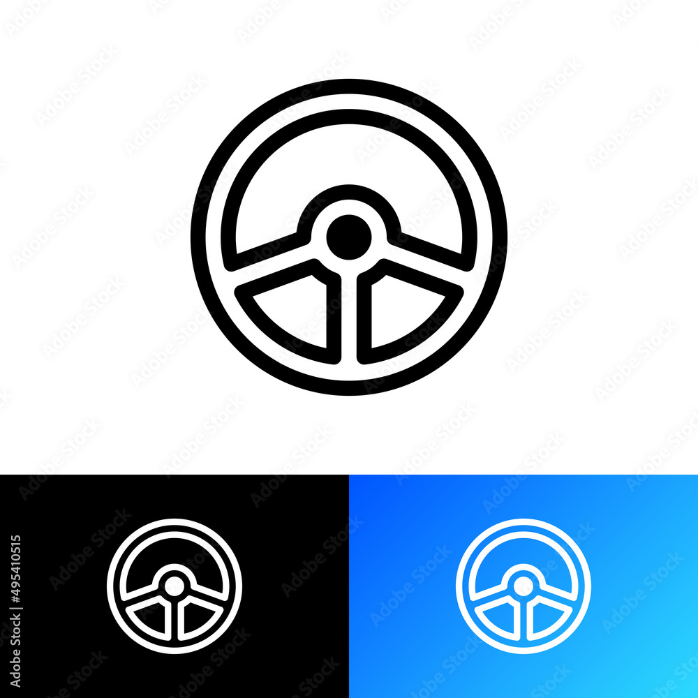 Steering wheel thin line icon. Vector illustration. Steering wheel thin line icon. Vector illustration.