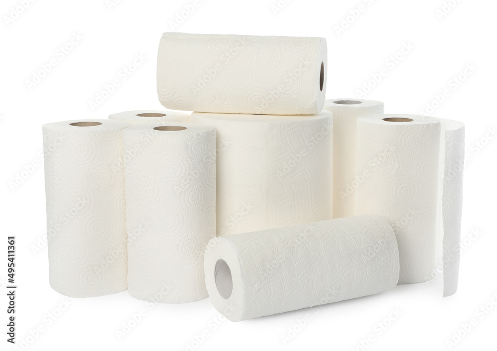 Rolls of paper towels isolated on white Rolls of paper towels isolated on white