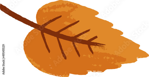 Autumn Leaf Colored Cartoon Illustartion