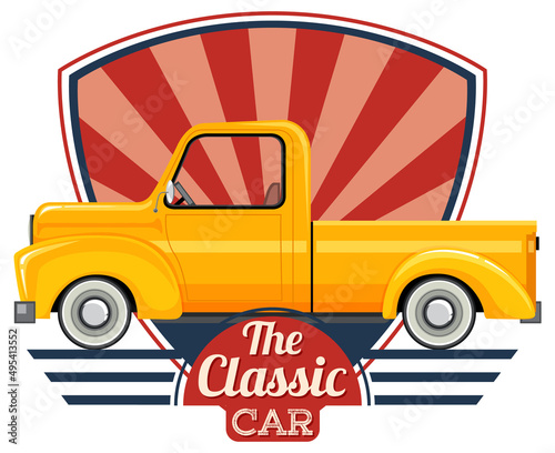 The classic car concept with old truck car