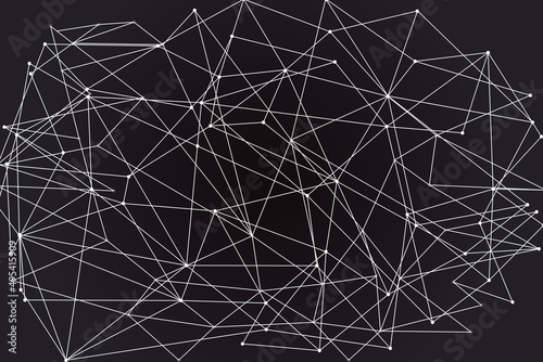 Network abstract connection isolated on black background. Network technology background with dots and lines. Ai background. Modern abstract concept. Ai background vector  network technology