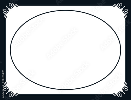 Vintage family portrait photo frame. Vector vintage photographic border frame
