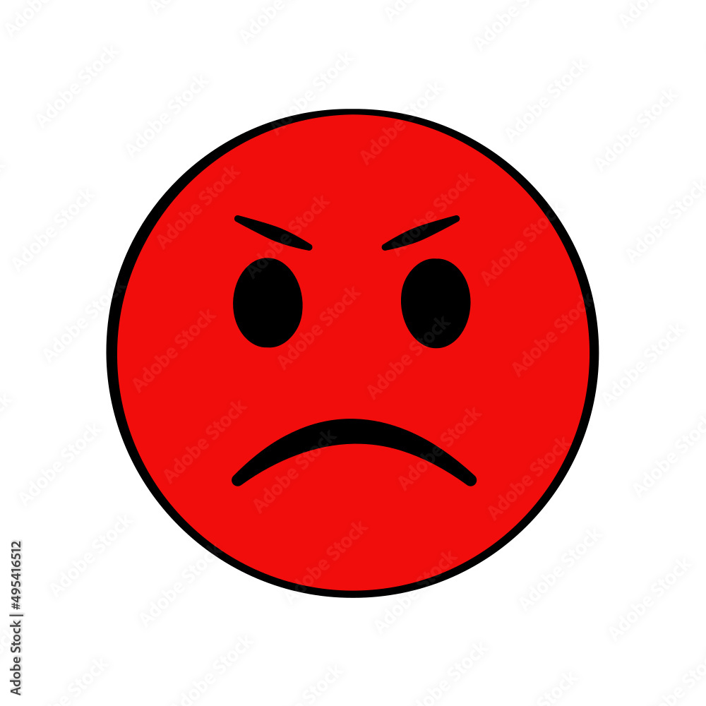 Fototapeta premium Angry face emoji. Isolated. Vector. Cartoon