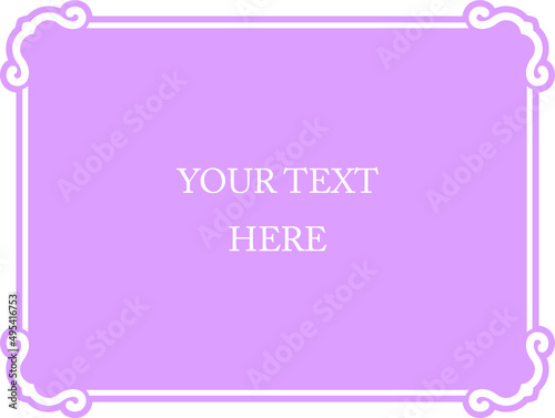 Powder pink vector horizontal background with beautiful border frame. Gender reveal party invitation card or cosmetics package label design. Copy space for your text