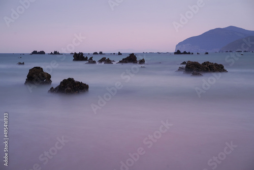 beach at sunset in Noja,cantabria Spain