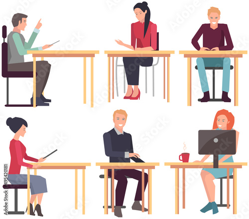 Businesspeople have project strategy planning meeting. Teamwork with business plan, creating new creative project. Meeting to discuss starting business. Colleagues discussing work in entrepreneurship