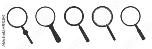 Set of magnifying glass icons. Magnifier sign set. Search icon Concept for finding people to work.